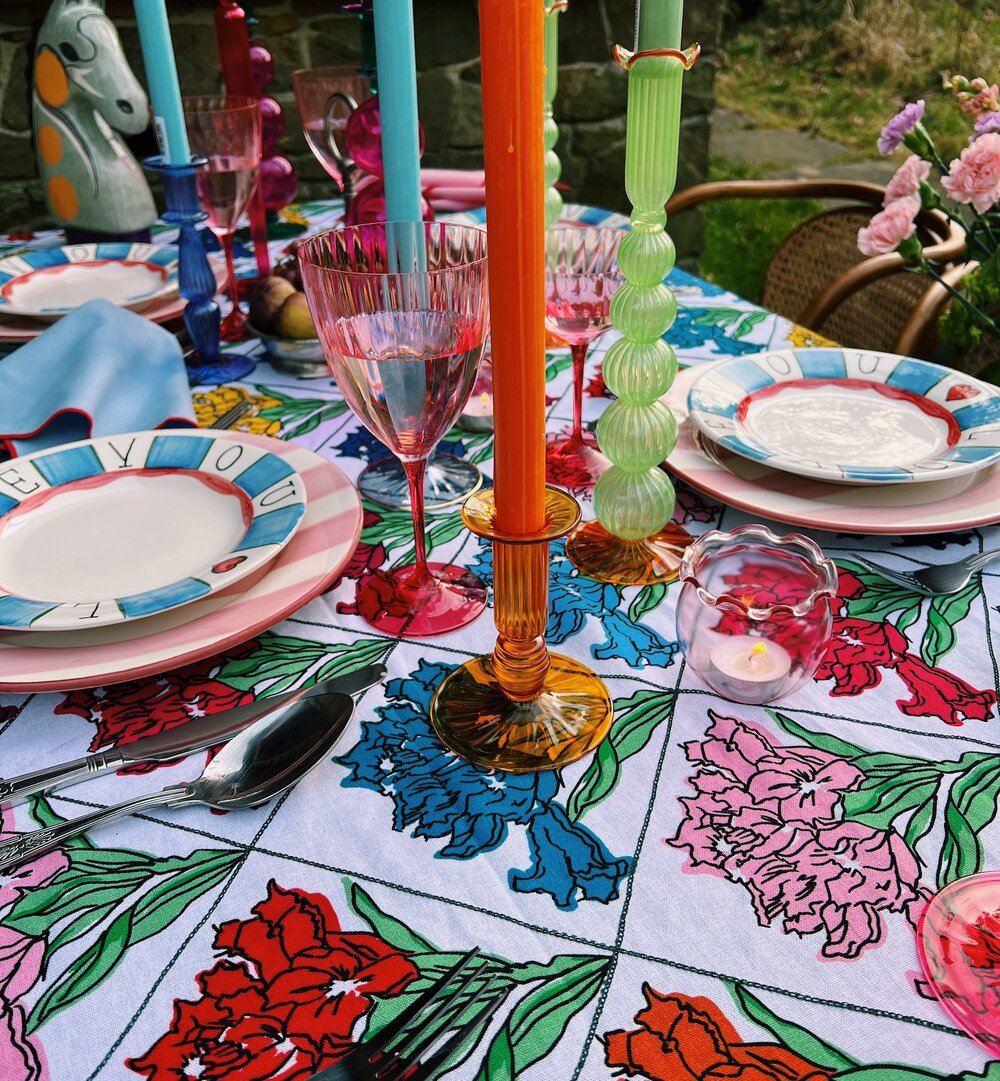 Ruby fyrfadsstage, rosa - H8 cm.